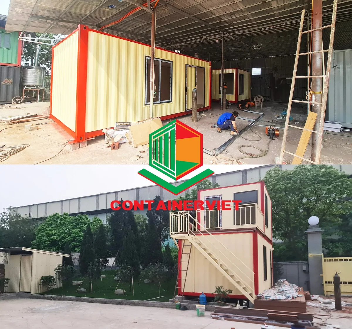 Nhà công ten nơ 2 tầng